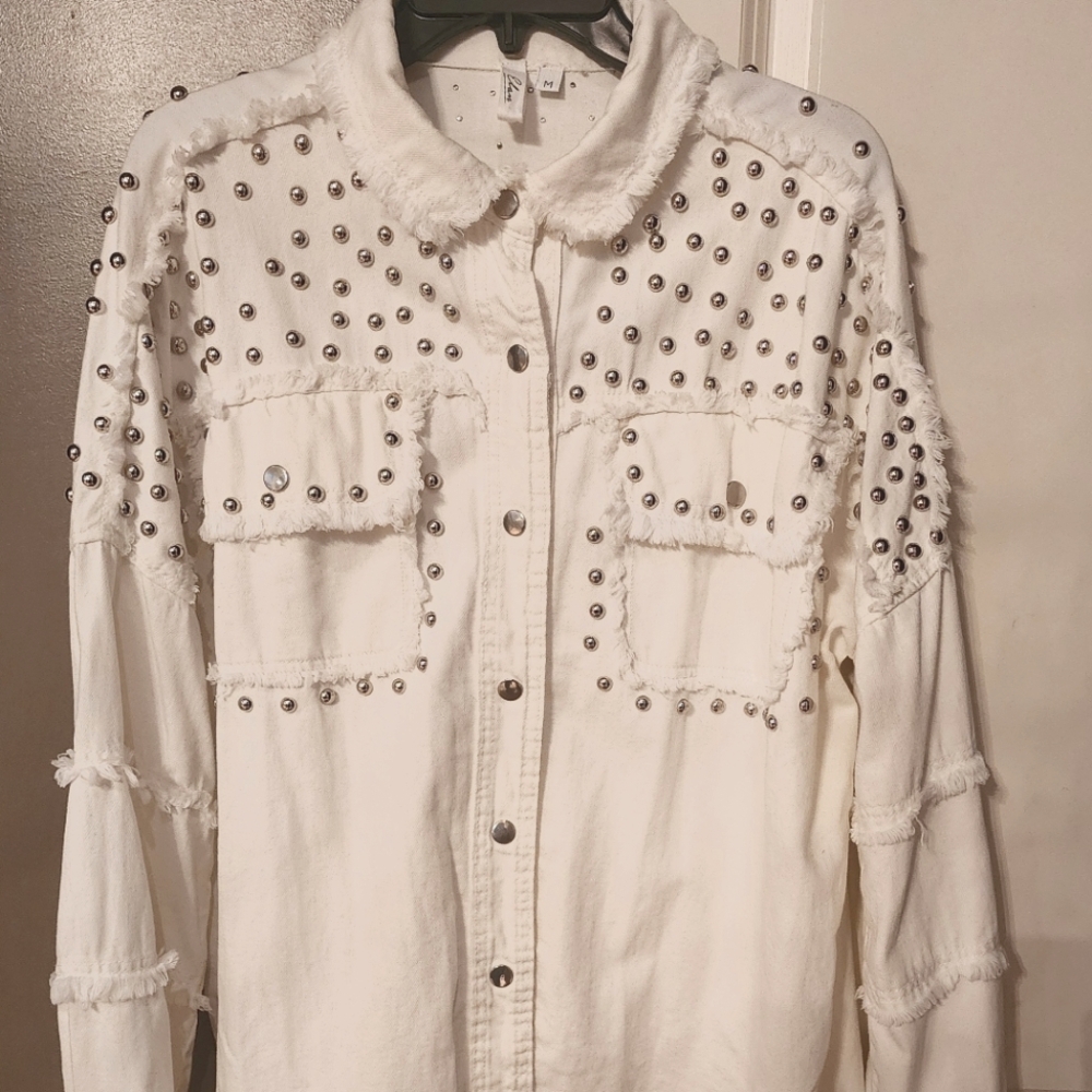 Silver Studded White Jacket